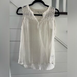 Daniel Rainn White Sleeveless Crochet Blouse (S)